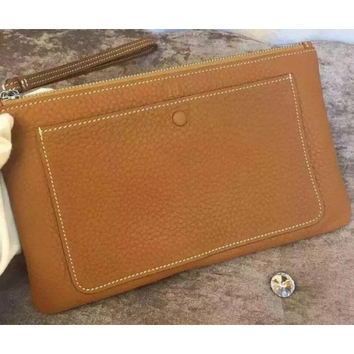 Hermes Pochette en cuir grainé H88016 Blé