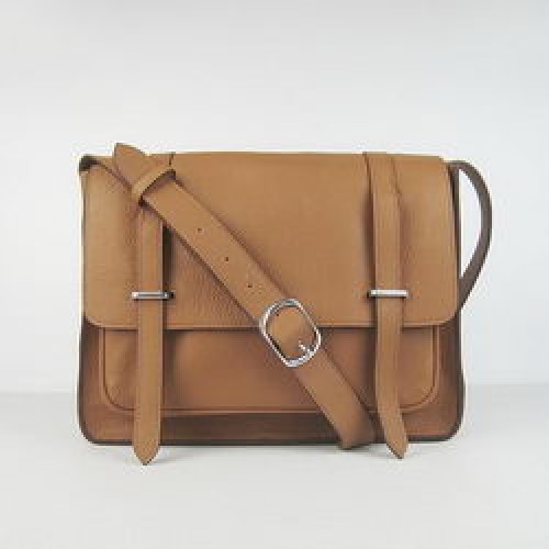 Hermes Jypsiere Togo Sac Messenger en cuir H2810 Café clair