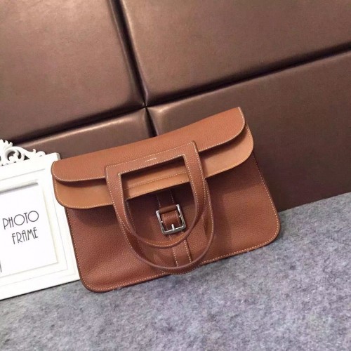 Hermes Halzan Togo Cuir d'origine H3909 Marron