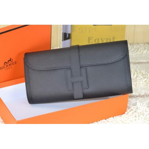 Hermes Jige pochette en cuir de veau noir