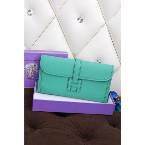 Hermes Jige pochette en cuir de veau H258 vert