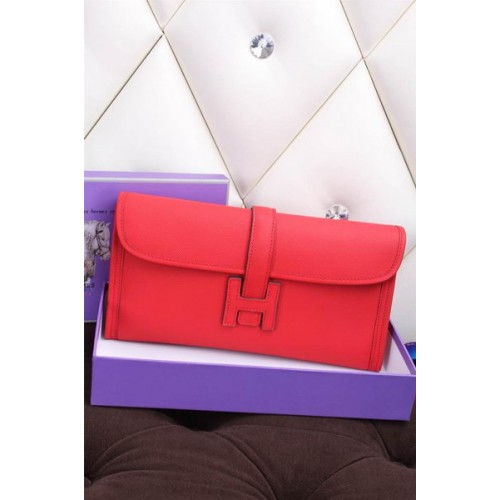 Hermes Jige Clutch Bag Cuir de veau H258 Rouge