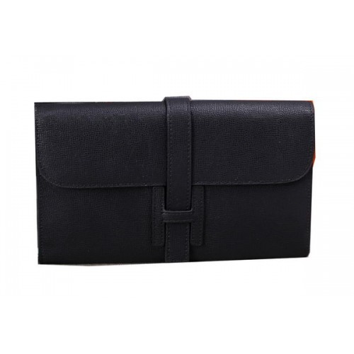 Hermes Jige Clutch Bag Cuir de veau H8057 Noir