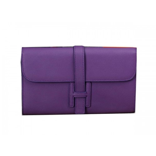 Hermes Jige Clutch Bag Cuir de veau H8057 Violet
