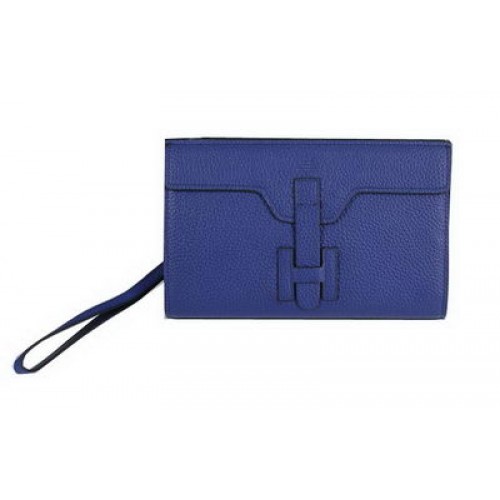 Hermes Jige Clutch Bag Cuir de veau HQ8059 Bleu