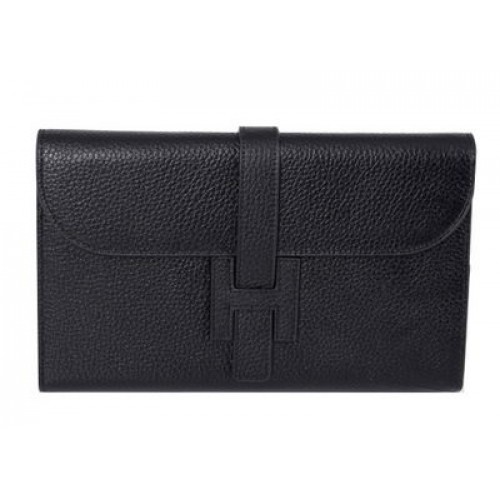 Hermes Jige Clutch Bag Cuir de veau HQ864 Noir