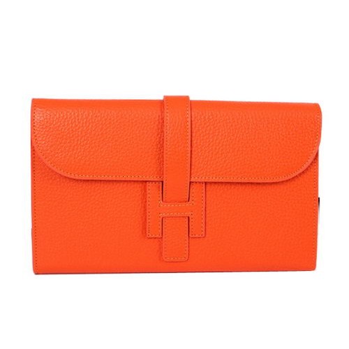 Hermes Jige Clutch Bag Cuir de veau HQ864 Orange