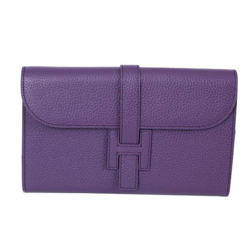 Hermes Jige Clutch Bag Cuir de veau HQ864 Violet