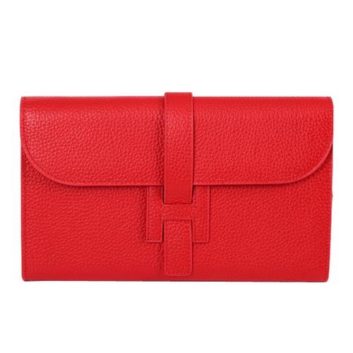 Hermes Jige Clutch Bag Cuir de veau HQ864 Rouge
