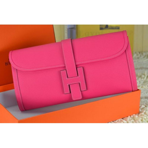 Hermes Jige Clutch Bag Cuir de veau Rose