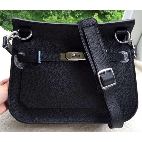 Hermes Jypsiere 31CM Sac à bandoulière en cuir de veau H0880 Noir
