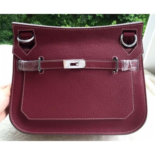 Hermes Jypsiere 31CM Sac à bandoulière en cuir de veau H0880 Bordeaux