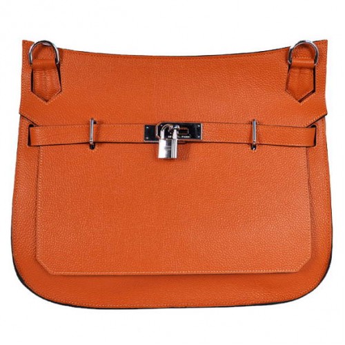 Hermes Jypsiere 34CM Sac à bandoulière Silver Hardware Orange
