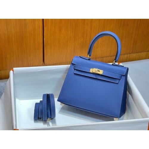 Hermes Kelly 20cm Sacs à bandoulière Epsom KL2750 bleu&or