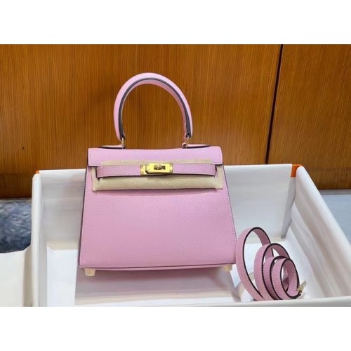 Hermes Kelly 20cm Sacs à bandoulière Epsom KL2750 rose clair et or