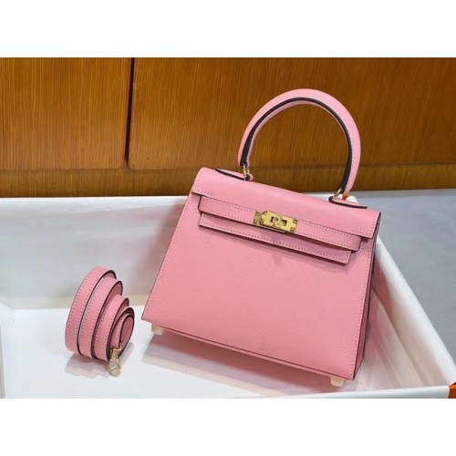 Hermes Kelly 20cm Sacs à bandoulière Epsom KL2750 rose et or