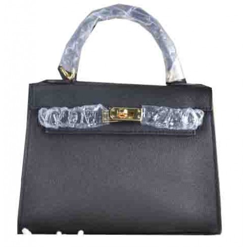 Hermes Kelly 22cm sac fourre-tout en cuir de veau noir