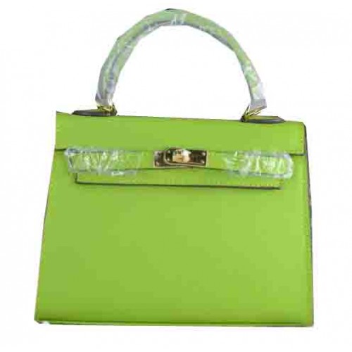 Sac fourre-tout Hermes Kelly 22cm en cuir de veau vert