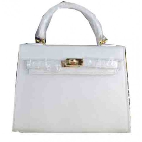 Hermes Kelly 22cm sac fourre-tout en cuir de veau blanc