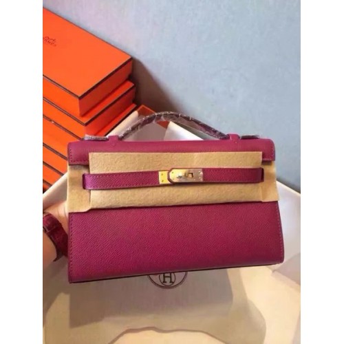Hermes Kelly 22cm Sac fourre-tout en cuir d'origine KL22 Rose