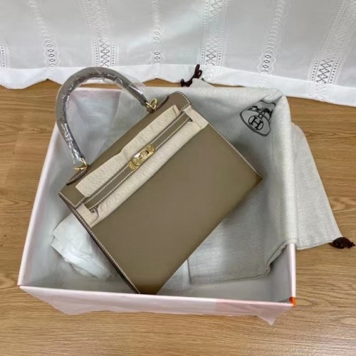Hermes Kelly 25cm Sacs à bandoulière Epsom KL2755 Éléphant Gris&Métal Doré