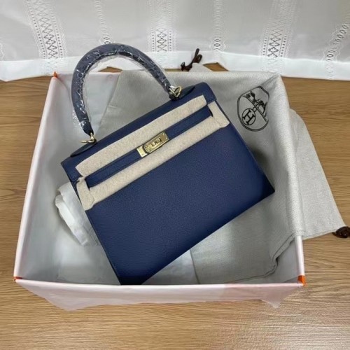 Hermes Kelly 25cm Sacs à bandoulière Epsom KL2755 Bleu roi&Métal doré