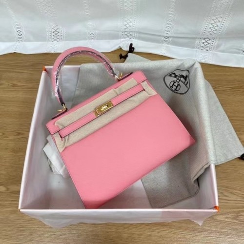 Hermes Kelly 25cm Sacs à bandoulière Epsom KL2755 rose&métal doré