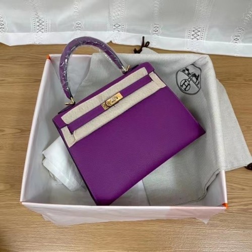 Hermes Kelly 25cm Sacs à bandoulière Epsom KL2755 violet et métal doré