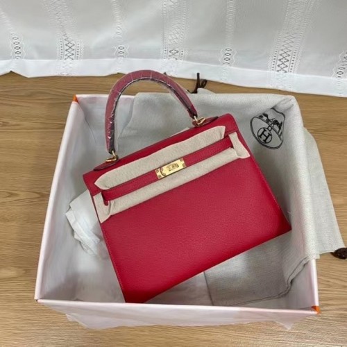 Hermes Kelly 25cm Sacs à bandoulière Epsom KL2755 métal rouge et doré