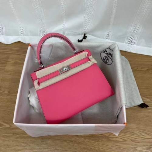 Hermes Kelly 25cm Sacs à bandoulière Epsom KL2755 métal rose et argenté