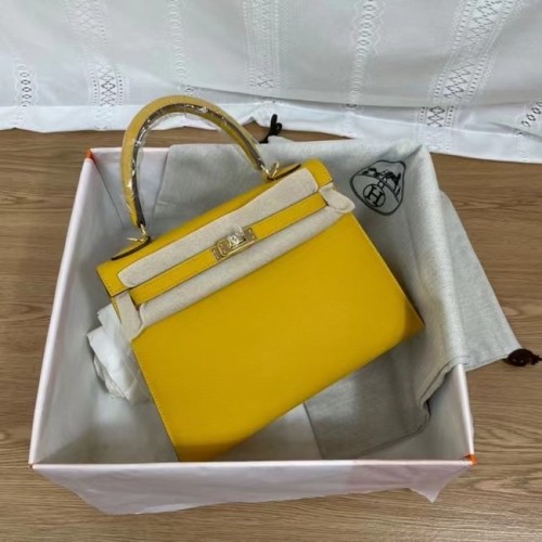 Hermes Kelly 25cm Sacs à bandoulière Epsom KL2755 métal jaune et doré