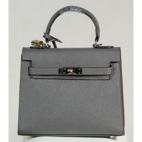 Hermes Kelly 25cm Tote Bag Cuir Togo K2138 Gris