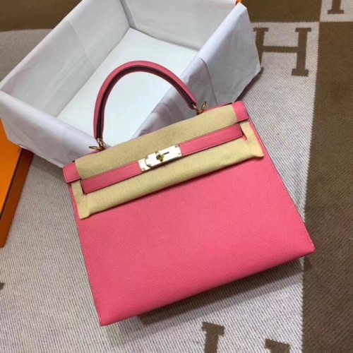 Hermes Kelly 28cm Sacs à bandoulière Epsom Cuir KL28 rose
