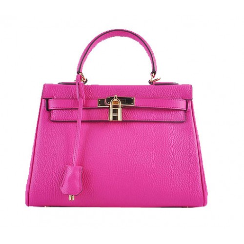 Hermes Kelly 28cm Sacs à bandoulière Peach Cuir grainé Or