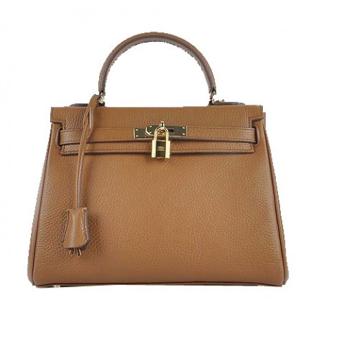 Hermes Kelly 28cm Sacs à bandoulière Blé Cuir grainé Or