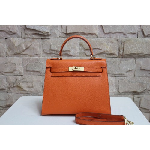 Hermes Kelly 28cm Sacs à bandoulière cuir espom orange