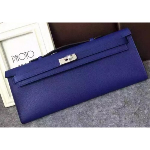 Hermes Kelly 31cm Pochette Epsom Cuir KL31 Bleu