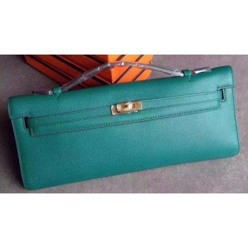Hermes Kelly 31cm Pochette Epsom Cuir KL31 Vert Profond
