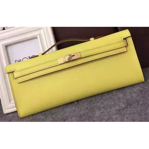 Hermes Kelly 31cm Pochette Epsom Cuir KL31 Jaune