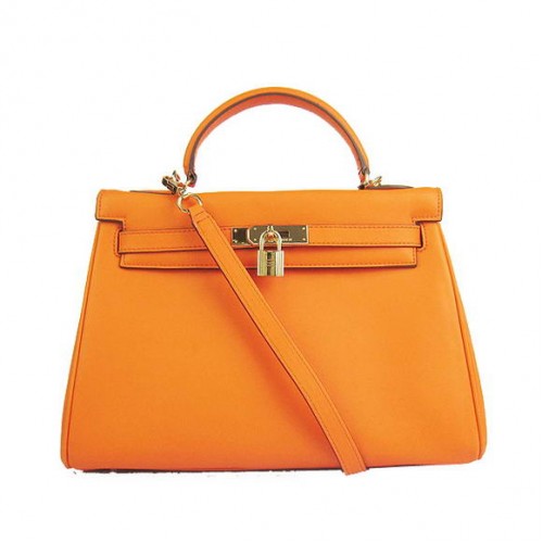Hermes Kelly 32cm Sacs Togo Cuir 6108 Orange Doré