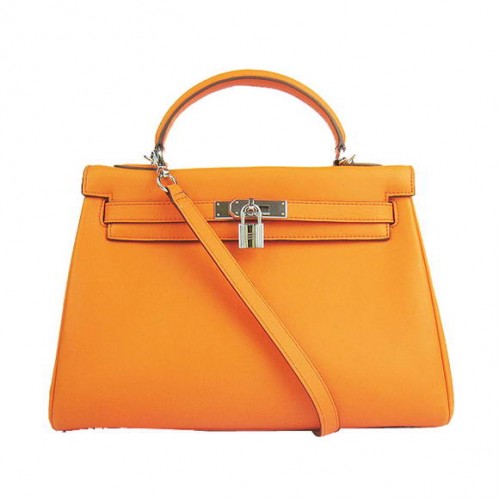Hermes Kelly 32cm Sacs Togo Cuir 6108 Orange Argent