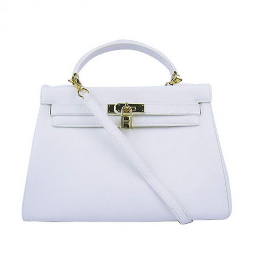 Hermes Kelly 32cm Sacs Togo Cuir 6108 Blanc Doré