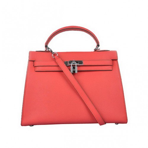 Sacs Hermes Kelly 32cm Togo Cuir Rouge Clair