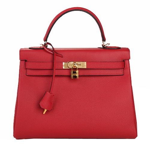 Hermes Kelly 32cm Sac à bandoulière Bordeaux Cuir d'origine K32 Gold