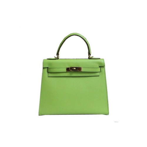 Hermes Kelly 32cm sac à bandoulière vert cuir Saffiano K32 or