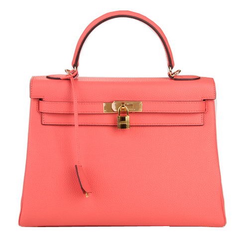 Hermes Kelly 32cm sac à bandoulière rose cuir d'origine K32 or