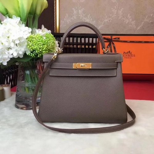 Hermes Kelly 32cm Sac à bandoulière TOGO Cuir KY32 Gris
