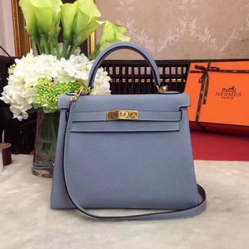 Hermes Kelly 32cm Sac à bandoulière TOGO Cuir KY32 Bleu clair