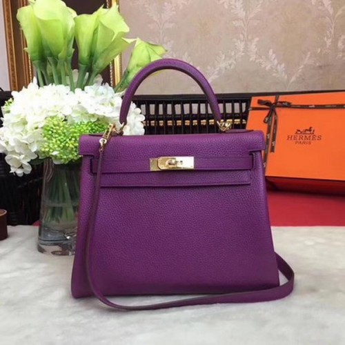 Hermes Kelly 32cm Sac à bandoulière TOGO Cuir KY32 Violet