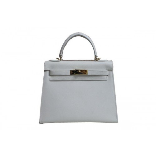 Hermes Kelly 32cm Sac à bandoulière en cuir Saffiano blanc K32 Gold